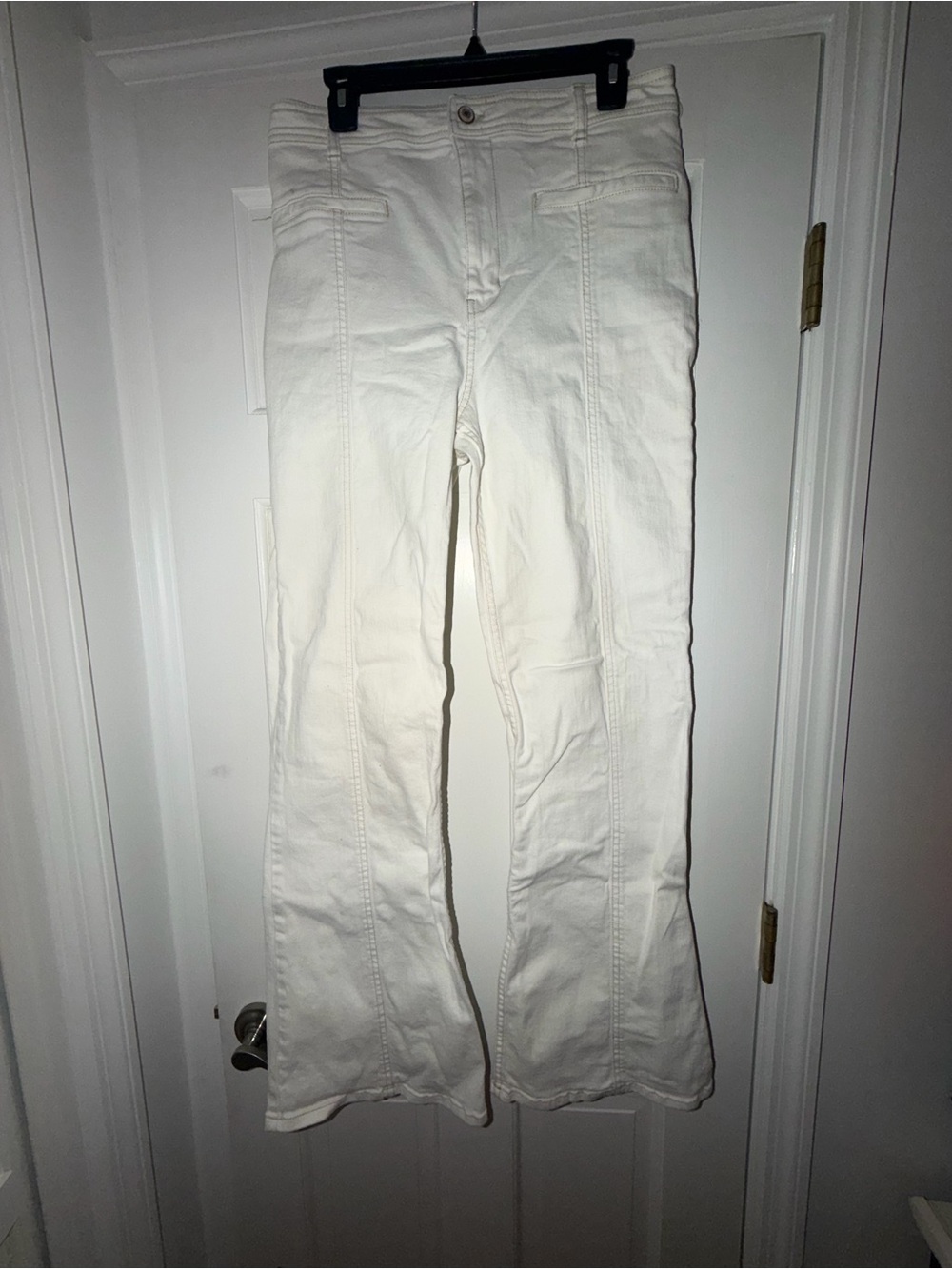 Free People White Flared Jeans - High-Rise Wide Leg